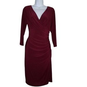 SOLD - LAUREN RALPH LAUREN Women's Dark Red Long Sleeve Dress Size 10
